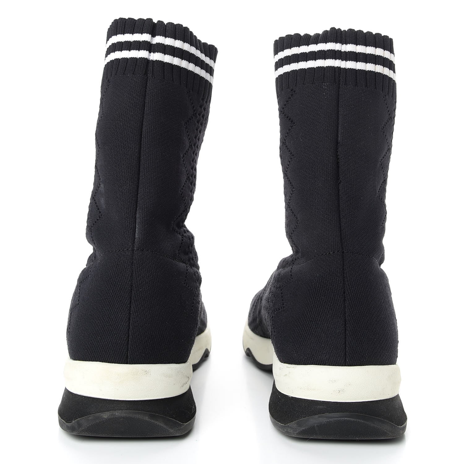 Fendi Stretch Knit Womens Sock Sneakers 37 Black 6 of 9