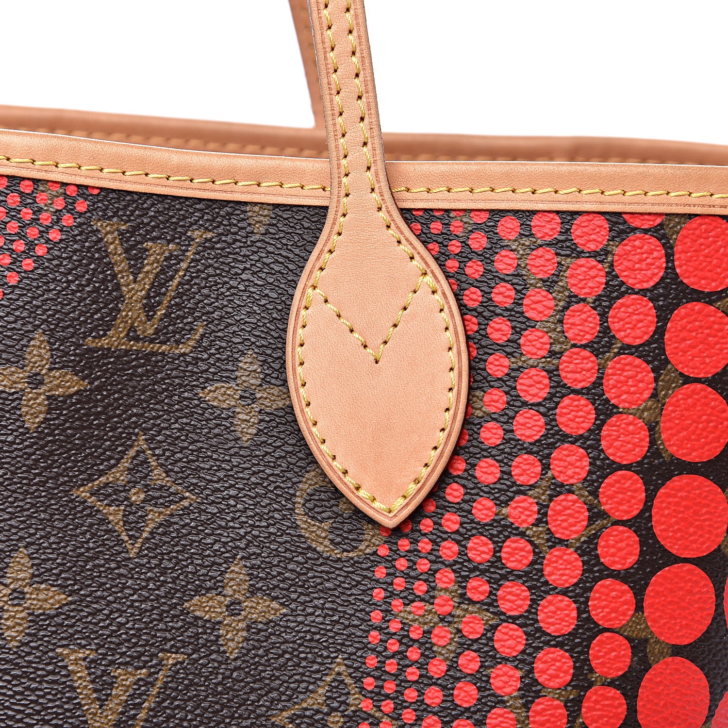 Louis Vuitton Monogram Kusama Waves Neverfull MM Red 13 of 14