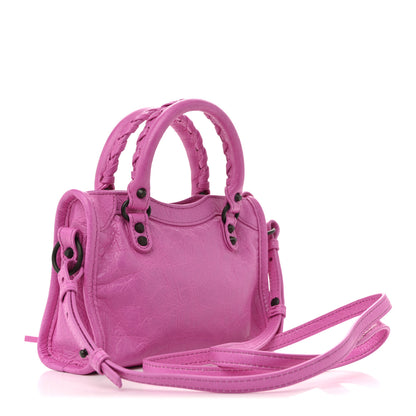 Balenciaga Agneau Arena Classic Hardware Nano Le City White Fuchsia 3 of 12