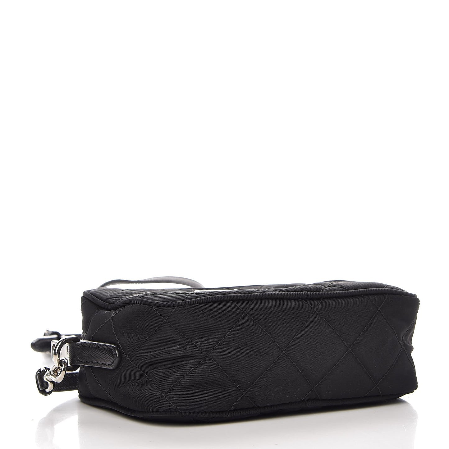 Nylon Tessuto Impuntu Quilted Crossbody Bag Black