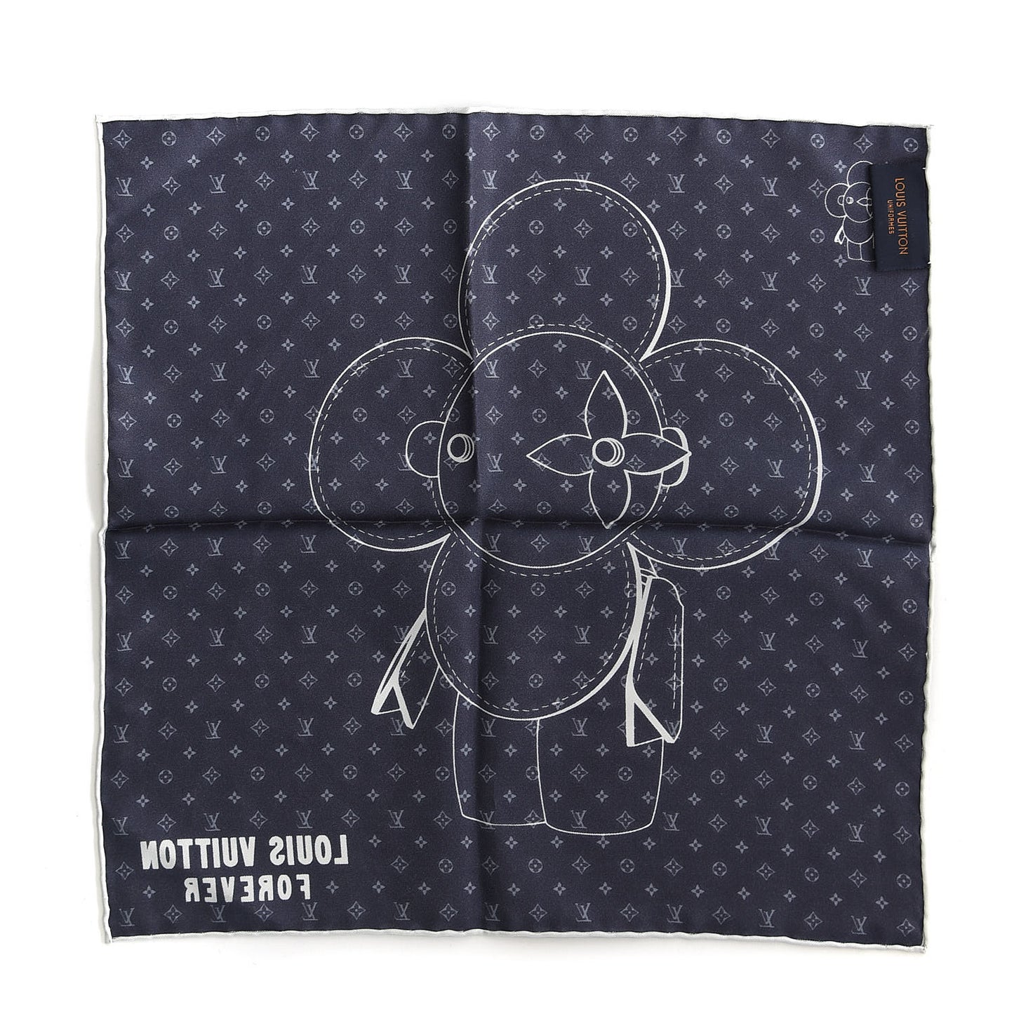 Silk Monogram Vivienne Pocket Square