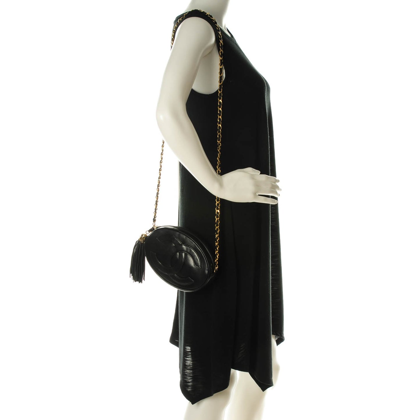 Lambskin Tassel Camera Case Black