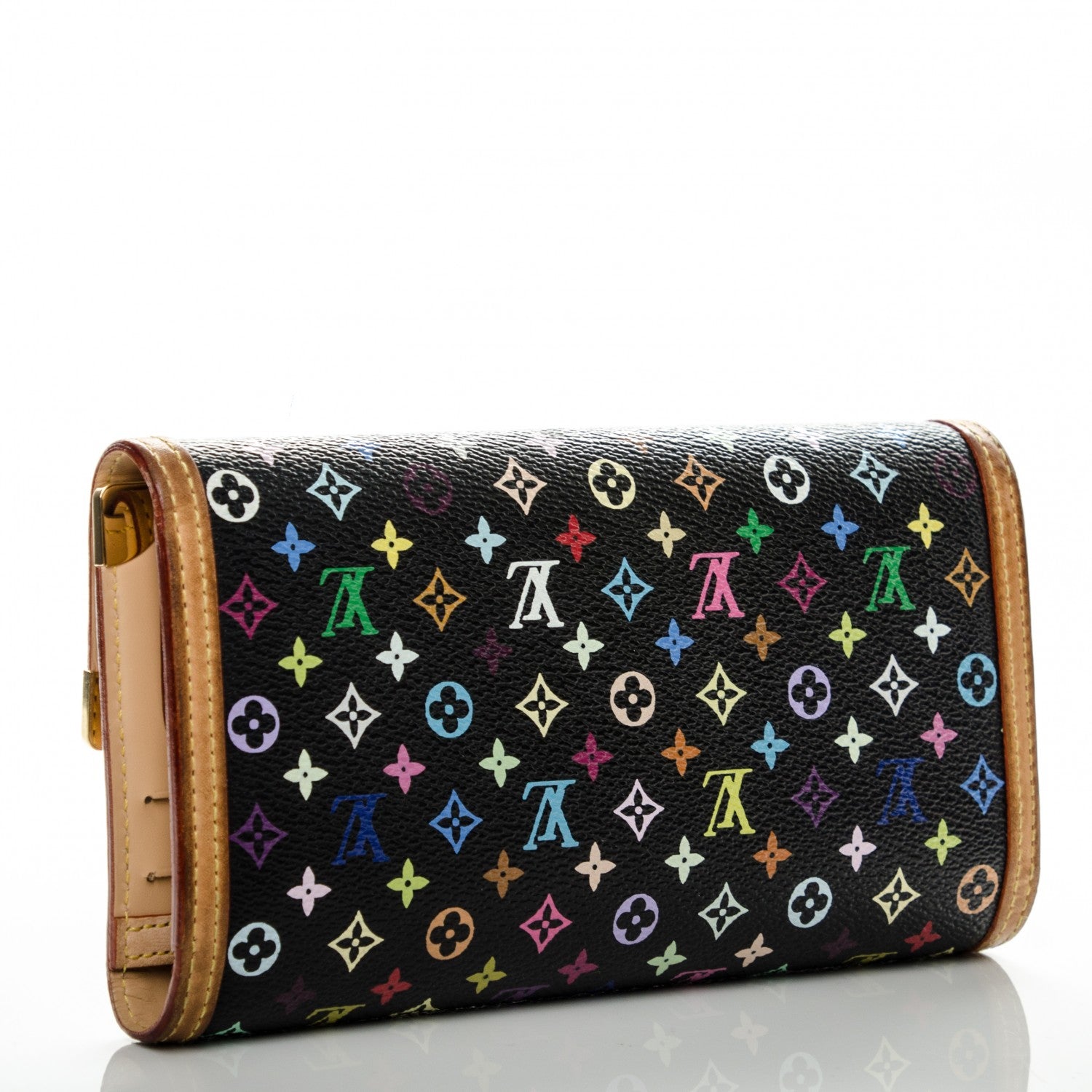 Louis Vuitton Monogram Multicolor Porte Tresor International Wallet Black 3 of 7