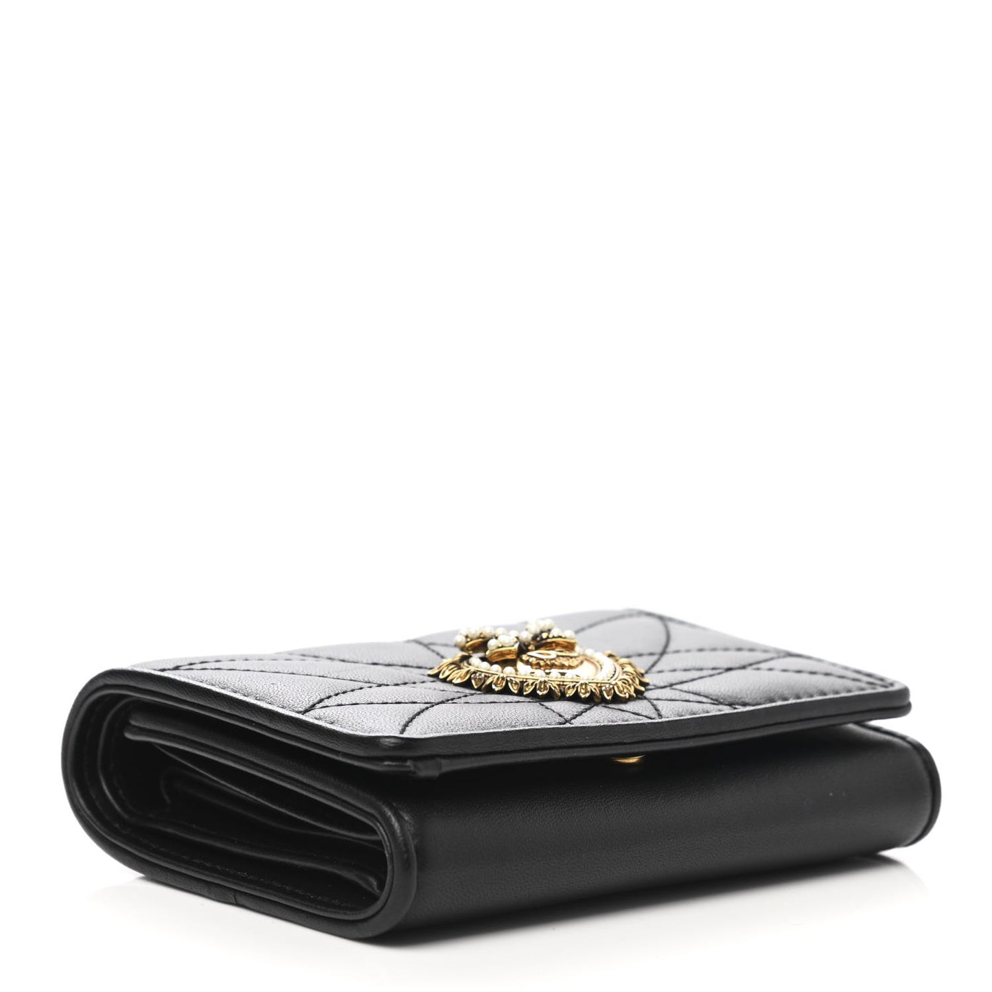 Nappa Quilted Small Devotion Continental Wallet Black