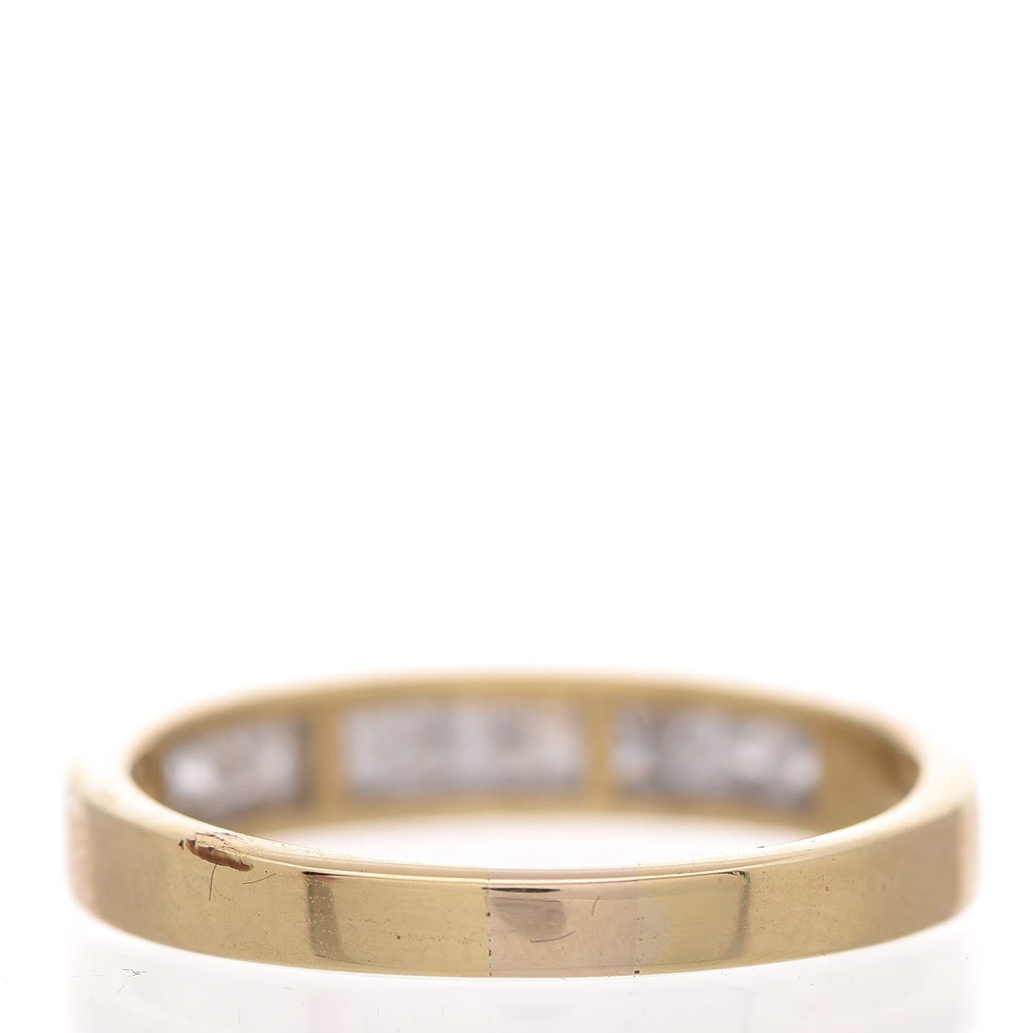 Tiffany 18K Yellow Gold Diamond 3.5mm Half Circle Channel Set Band Ring 53 6.25 8 of 13
