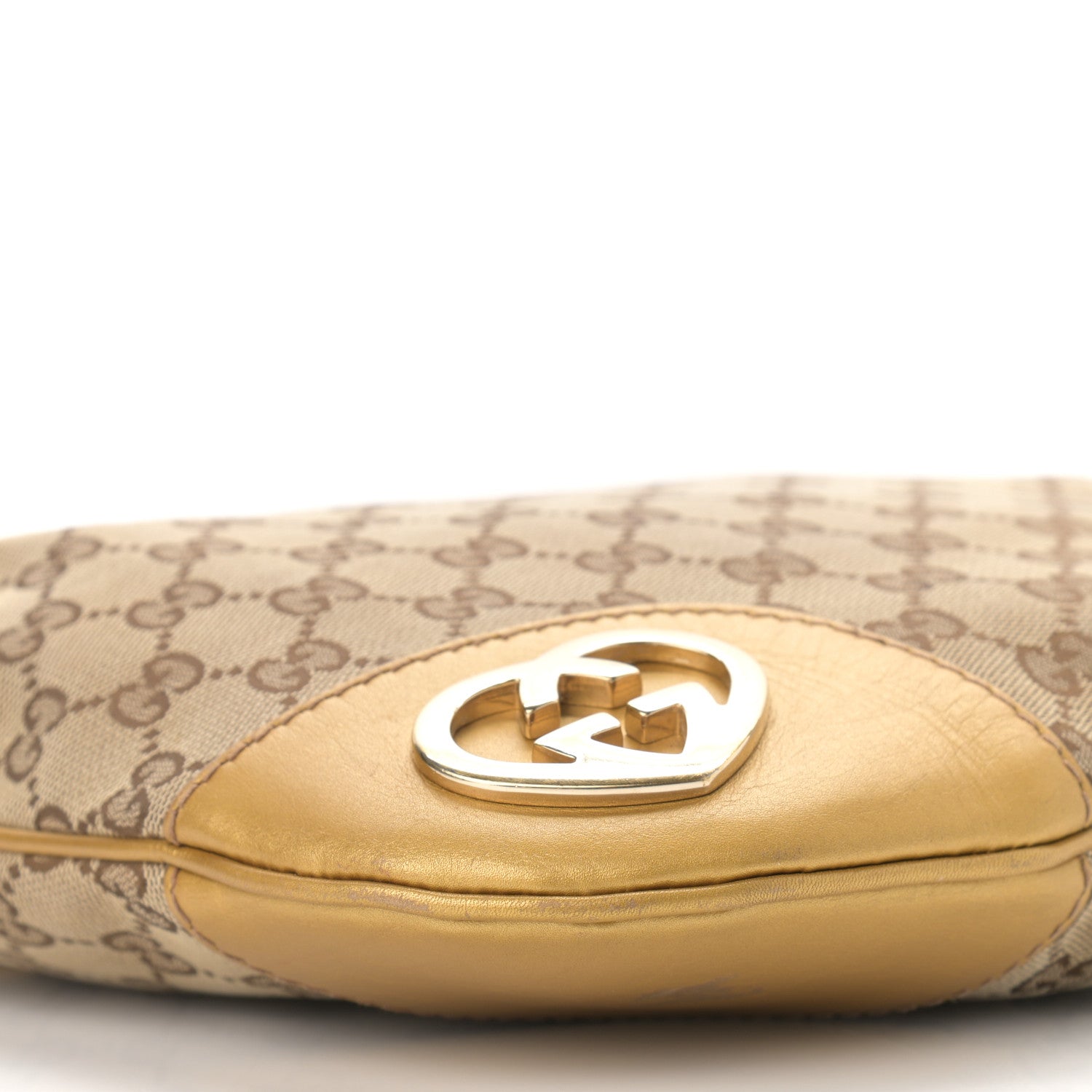 Gucci Monogram Small Lovely Heart Messenger Gold 9 of 12