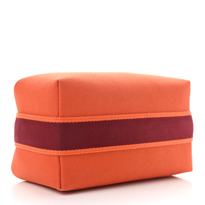 Hermes Canvas Small Bride-A-Brac Pouch Orange Burgundy 5 of 8