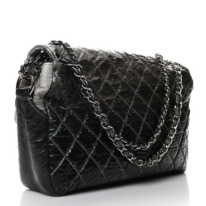Chanel Vinyl Quilted Jumbo Melrose Degrade Flap Black 3 of 10
