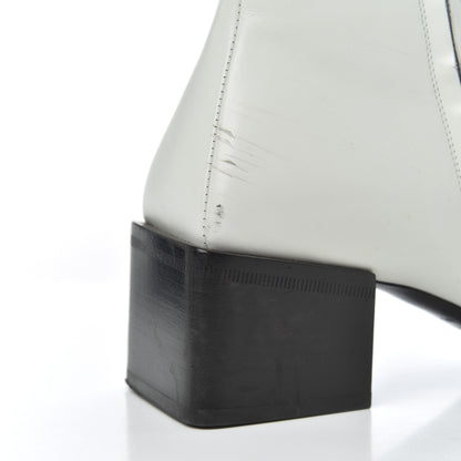 Balenciaga Calfskin Varenne BB Double Square Booties 36.5 White Gold 16 of 21