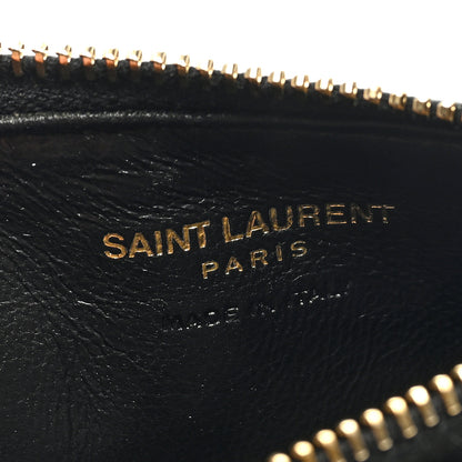Saint Laurent Monogram Grain de Poudre 5 Fragments Zip Pouch Card Holder Black 6 of 6