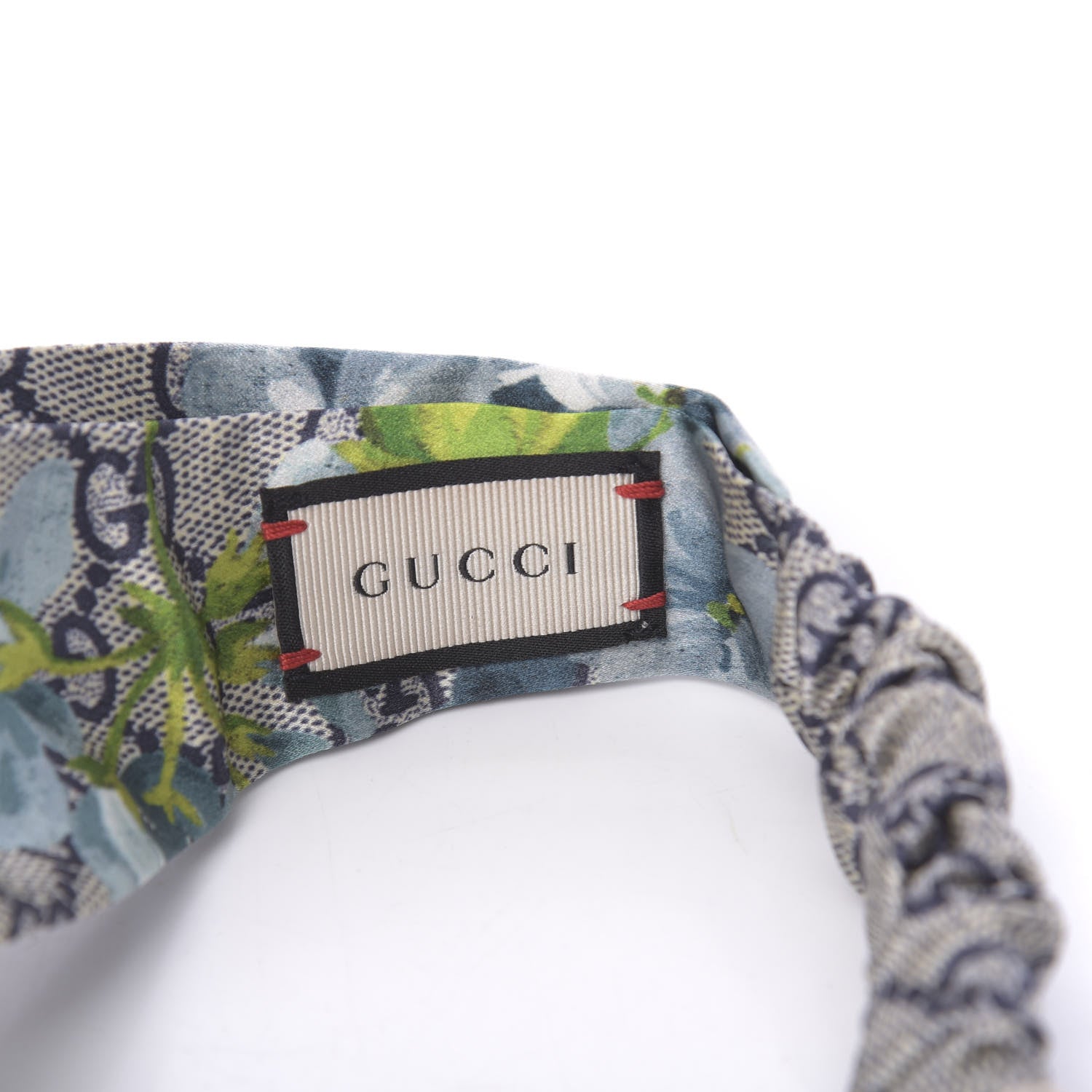Gucci Silk Monogram Blooms Print Headband Blue 4 of 5