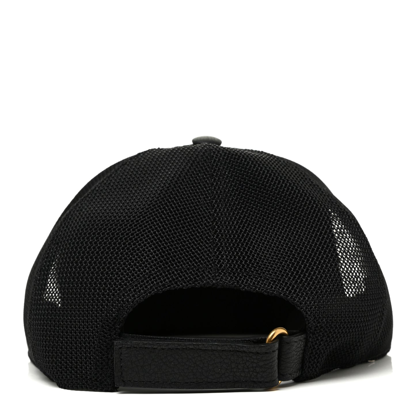 Grained Calfskin Logo Baseball Hat L Black