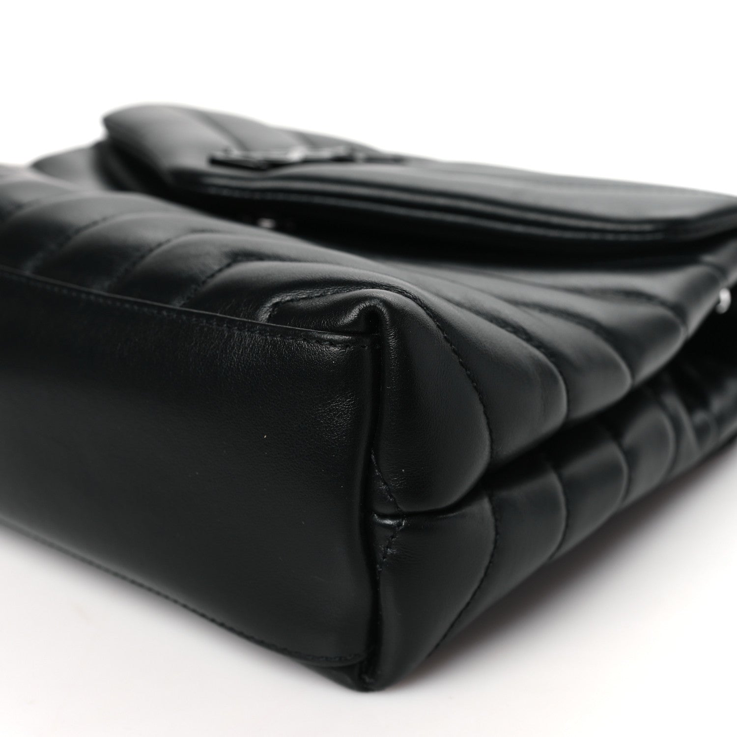 Saint Laurent Calfskin Y Quilted Monogram Monochrome Small Loulou Chain Satchel Black 10 of 10