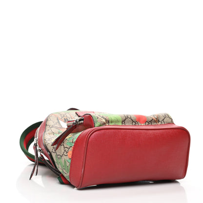 Gucci GG Supreme Monogram Tian Web Small Day Backpack Beige Multicolor Red 4 of 10