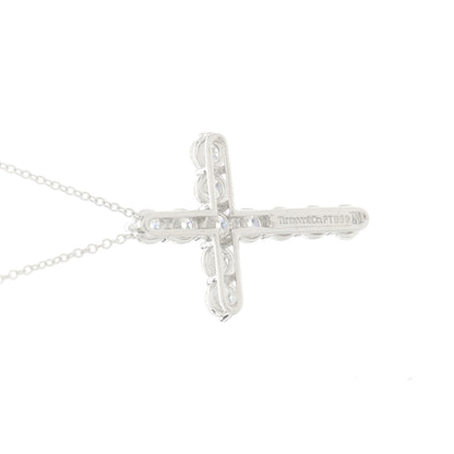 Tiffany Platinum Diamond Large Cross Pendant Necklace 6 of 6