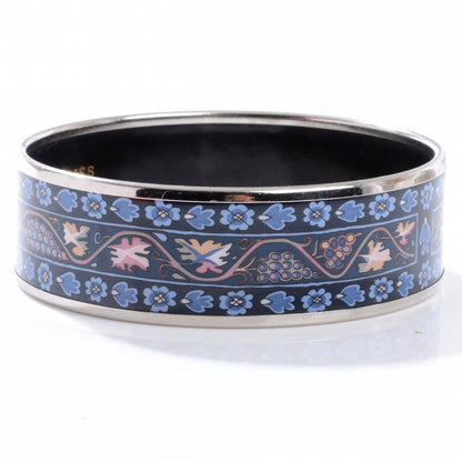 Hermes Enamel Printed Wide Bracelet 65 Bleu 4 of 5