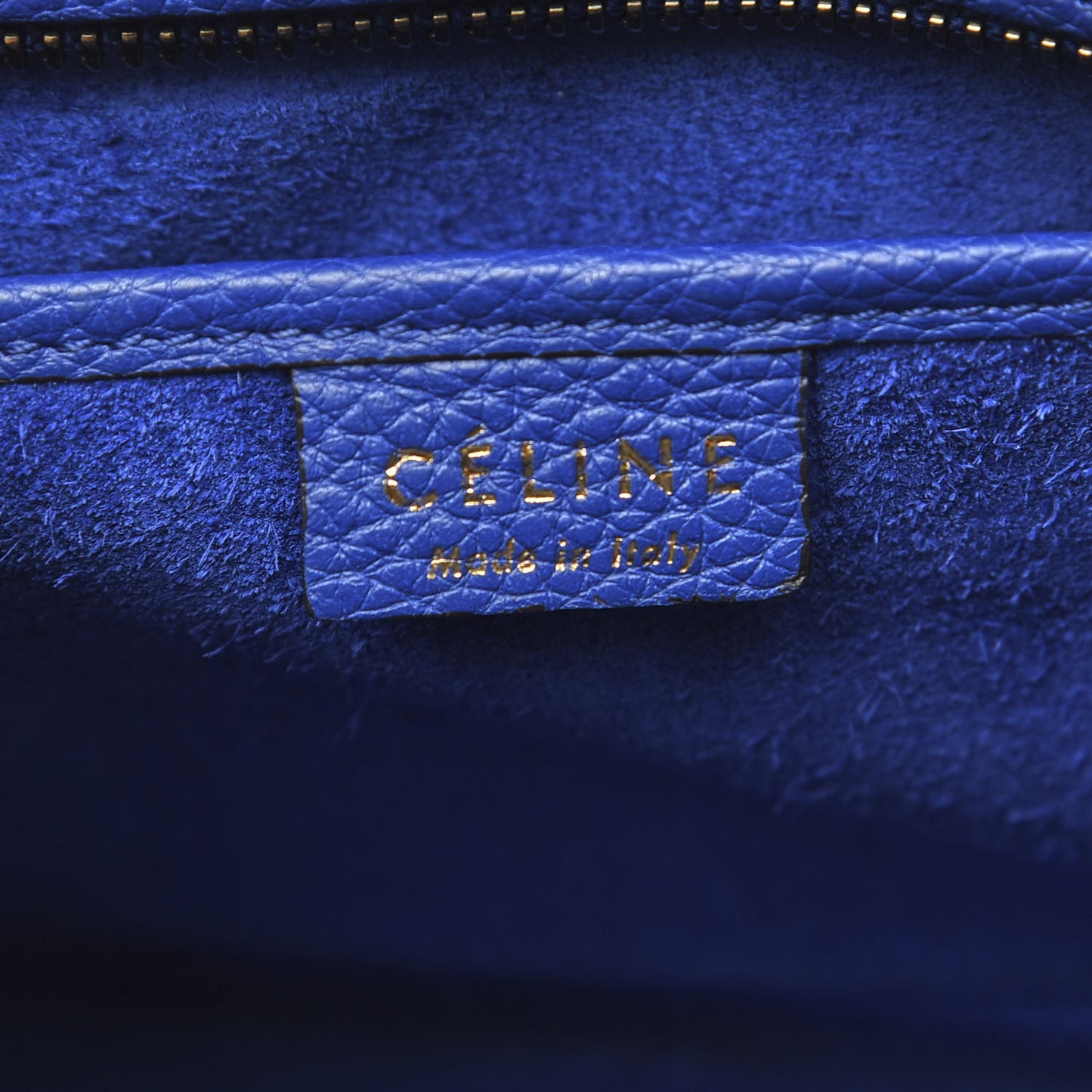 Drummed Calfskin Nano Luggage Indigo