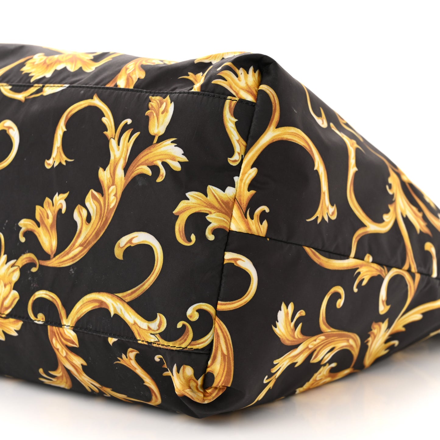 Nylon Baroque Print Tote Black