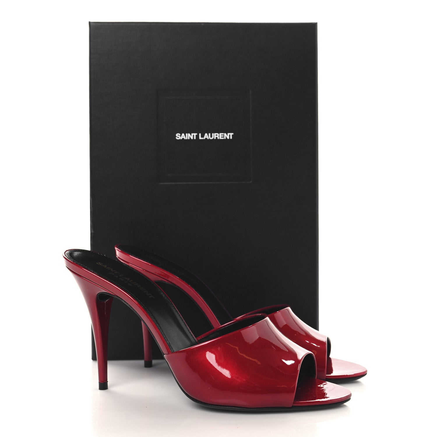 Saint Laurent Vernice Gloss La 16 95 Mule Sandals 39 Tibet Red 10 of 10