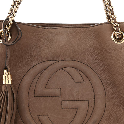 Gucci Vitello Range Medium Soho Chain Shoulder Bag Grey Field 8 of 15