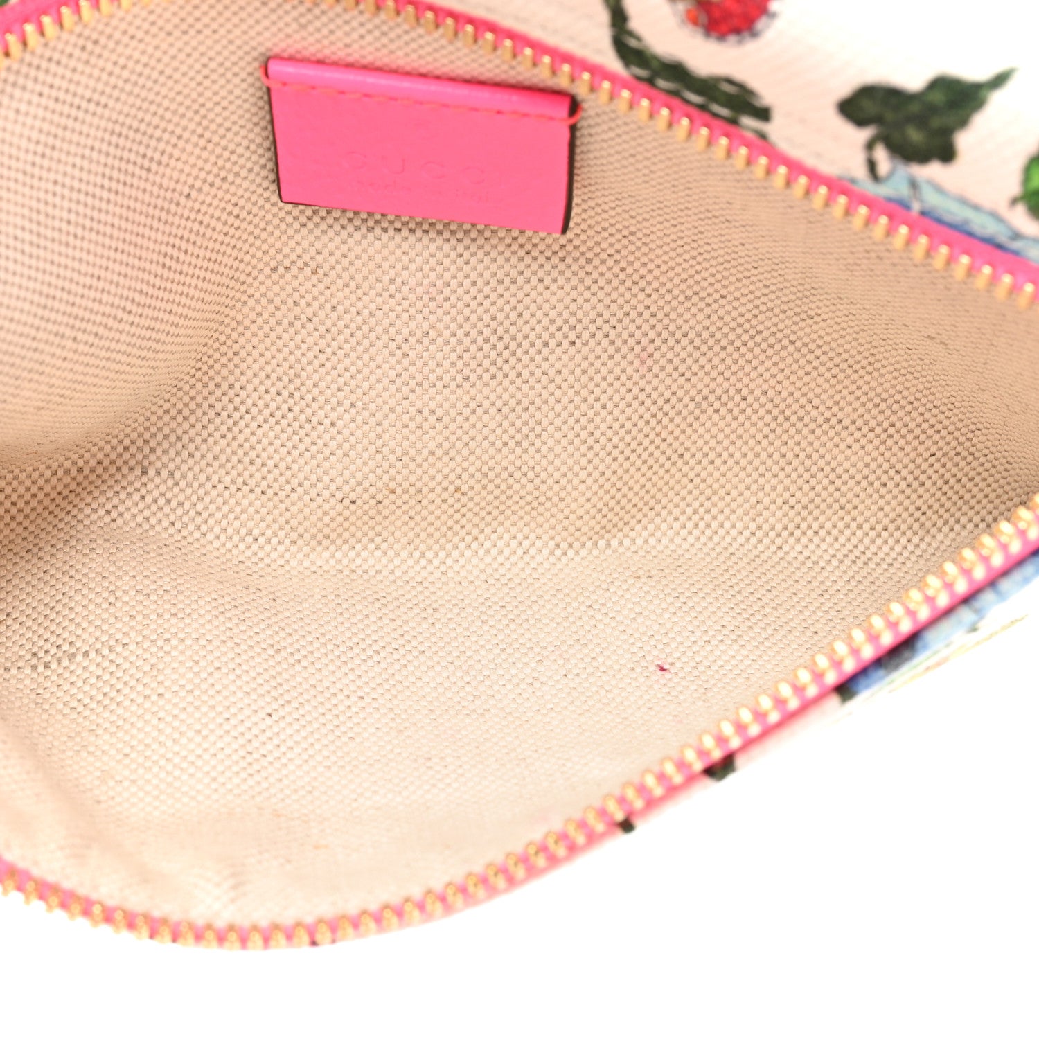 Gucci Canvas Flora Large Rajah Chain Tote White Multicolor Fuxia Fluo 7 of 15