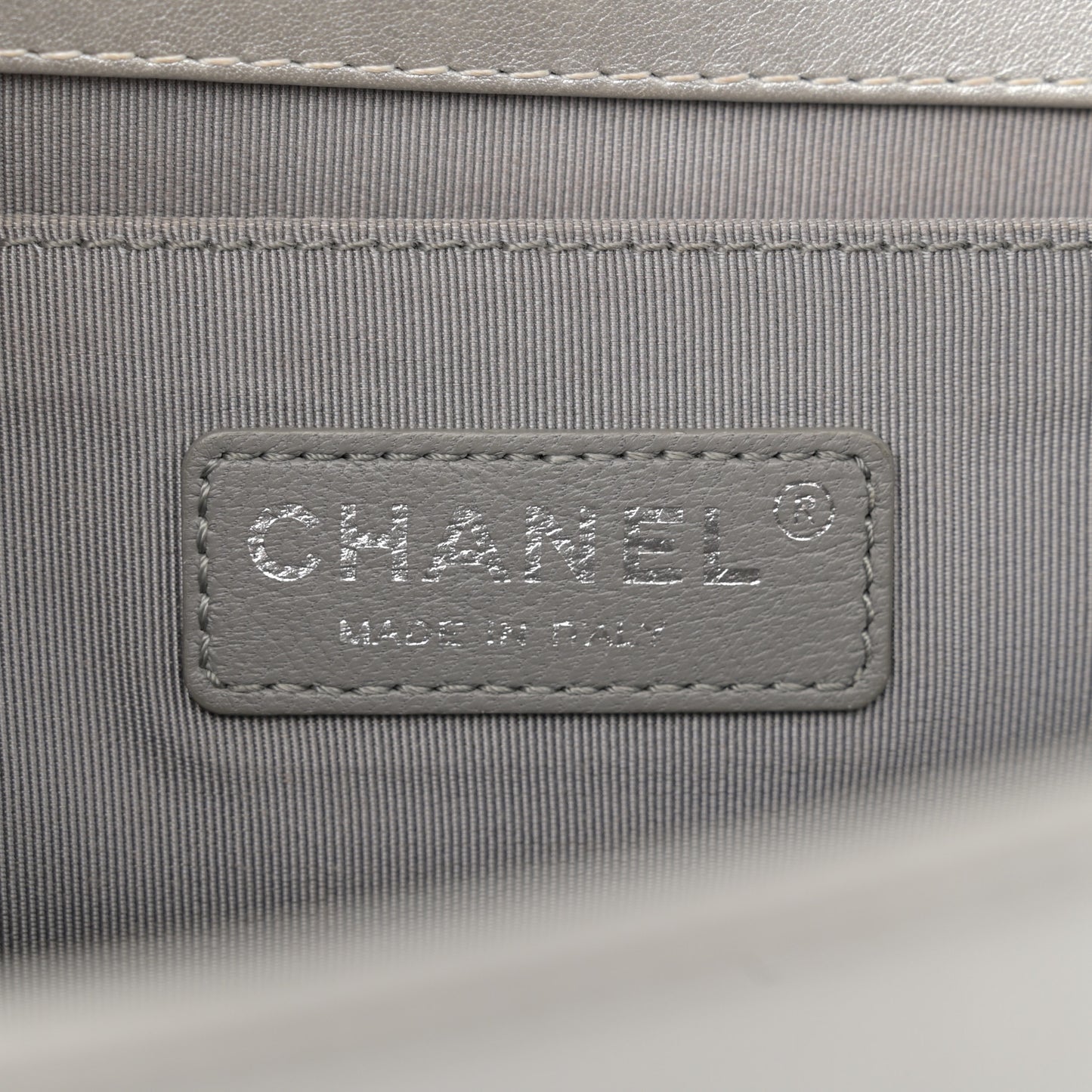 Metallic Lambskin Quilted Medium Boy Flap Silver