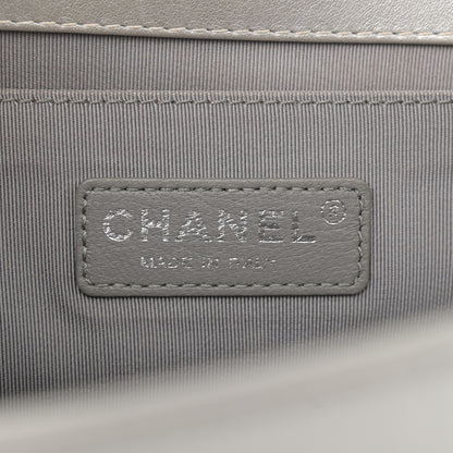 Chanel Metallic Lambskin Quilted Medium Boy Flap Silver 6 of 11
