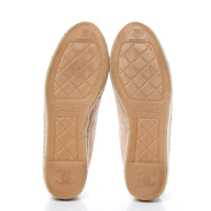 Chanel Lambskin CC Espadrilles 36 Beige Black 5 of 11