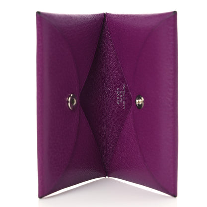 Hermes Chevre Mysore Calvi Card Case Anemone 4 of 7