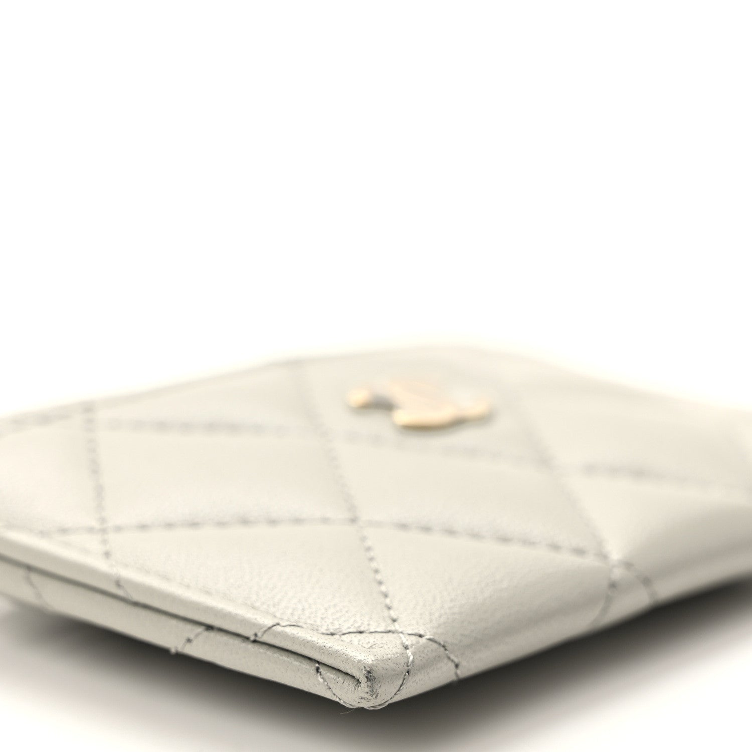 Chanel Lambskin Quilted Card Holder Grey 9 of 11
