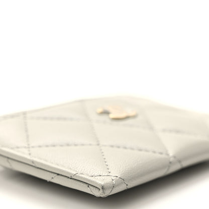 Chanel Lambskin Quilted Card Holder Grey 9 of 11
