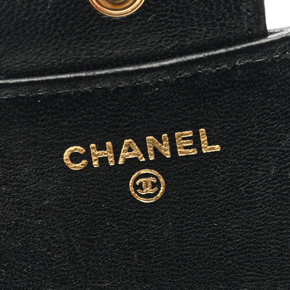 Chanel Lambskin Quilted Top Handle Flap Coin Purse With Chain Black 6 of 10