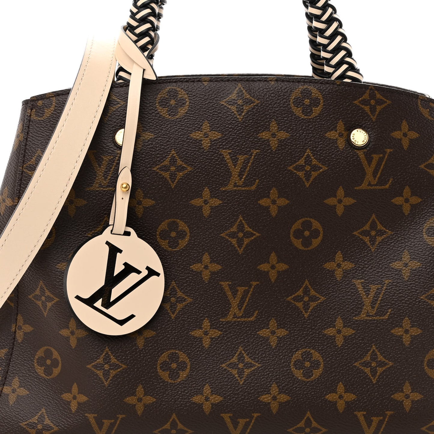 Monogram Braided Montaigne MM Creme Beige