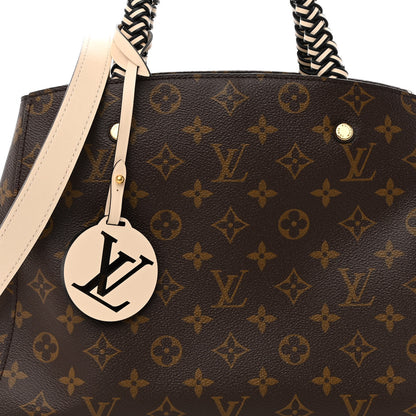 Louis Vuitton Monogram Braided Montaigne MM Creme Beige 7 of 9