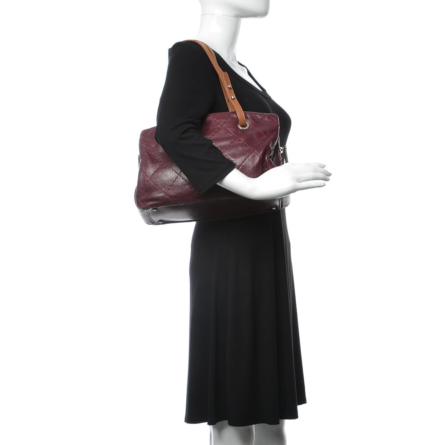 Glazed Calfskin On the Road Zip Tote Plum