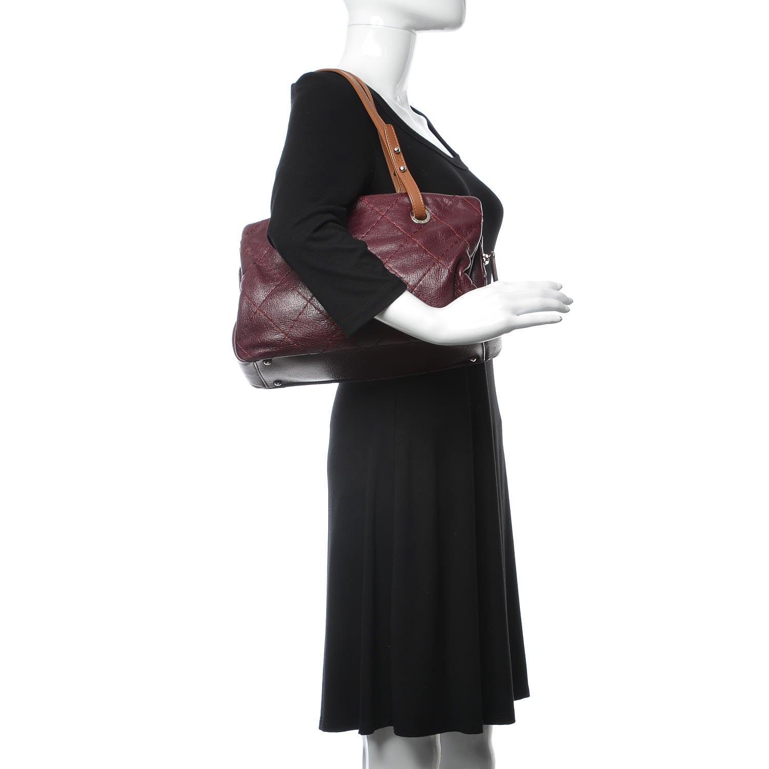 Chanel Glazed Calfskin On the Road Zip Tote Plum 2 of 13