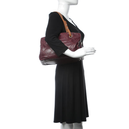Chanel Glazed Calfskin On the Road Zip Tote Plum 2 of 13