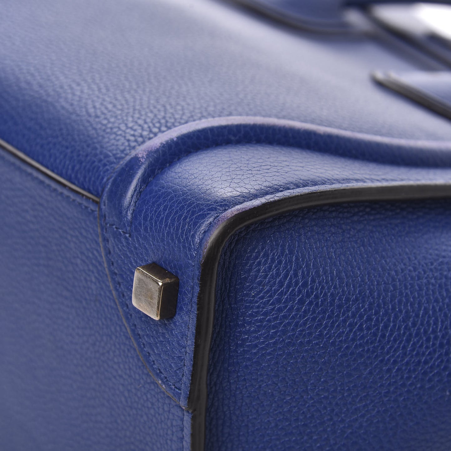 Drummed Calfskin Micro Luggage Indigo