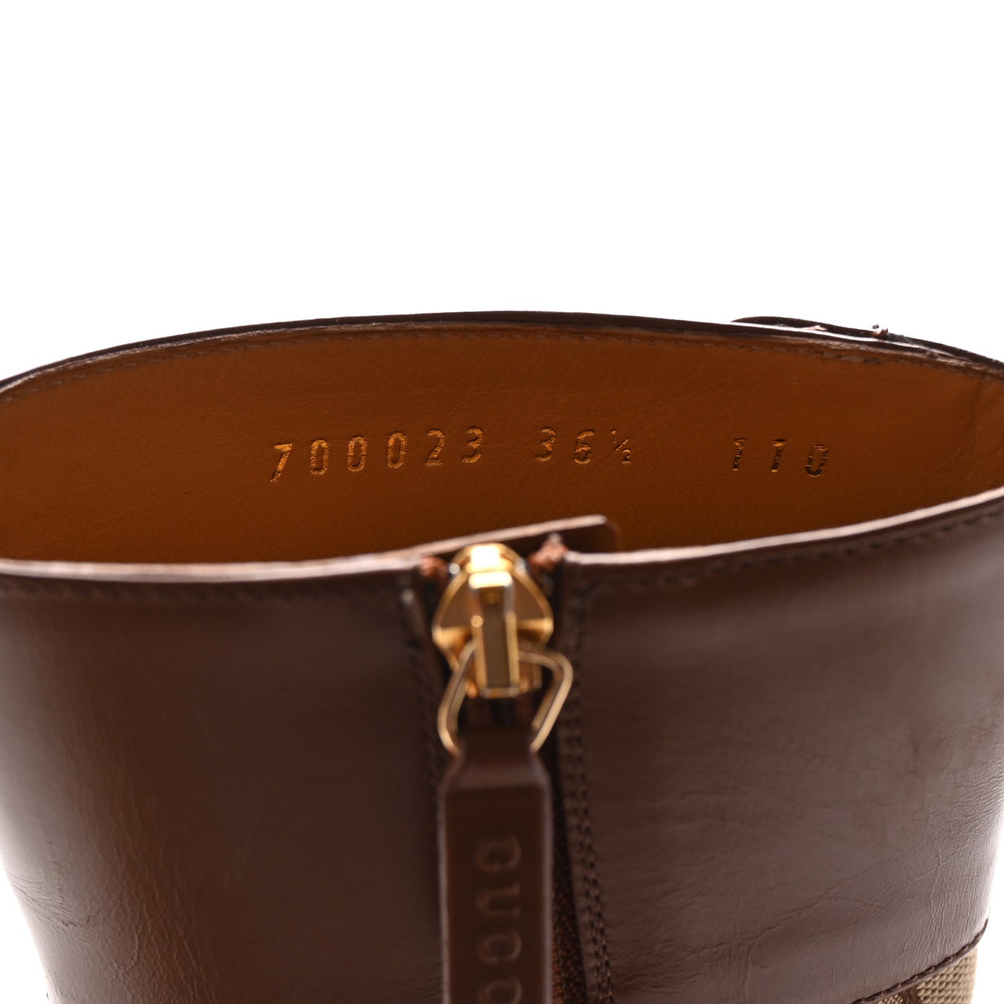 Monogram Cordovan Lux GG Ankle Boots 36.5 Beige Cuir