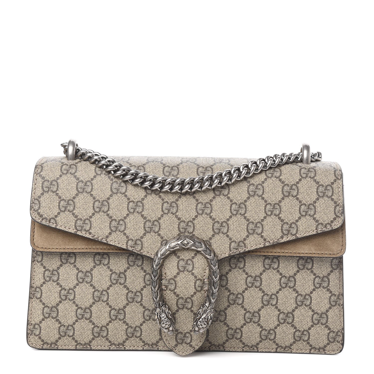 Gucci GG Supreme Monogram Small Dionysus Shoulder Bag Taupe 1 of 10