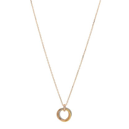 Cartier 18K Pink White Yellow Gold Diamond Trinity Pendant Necklace 1 of 3