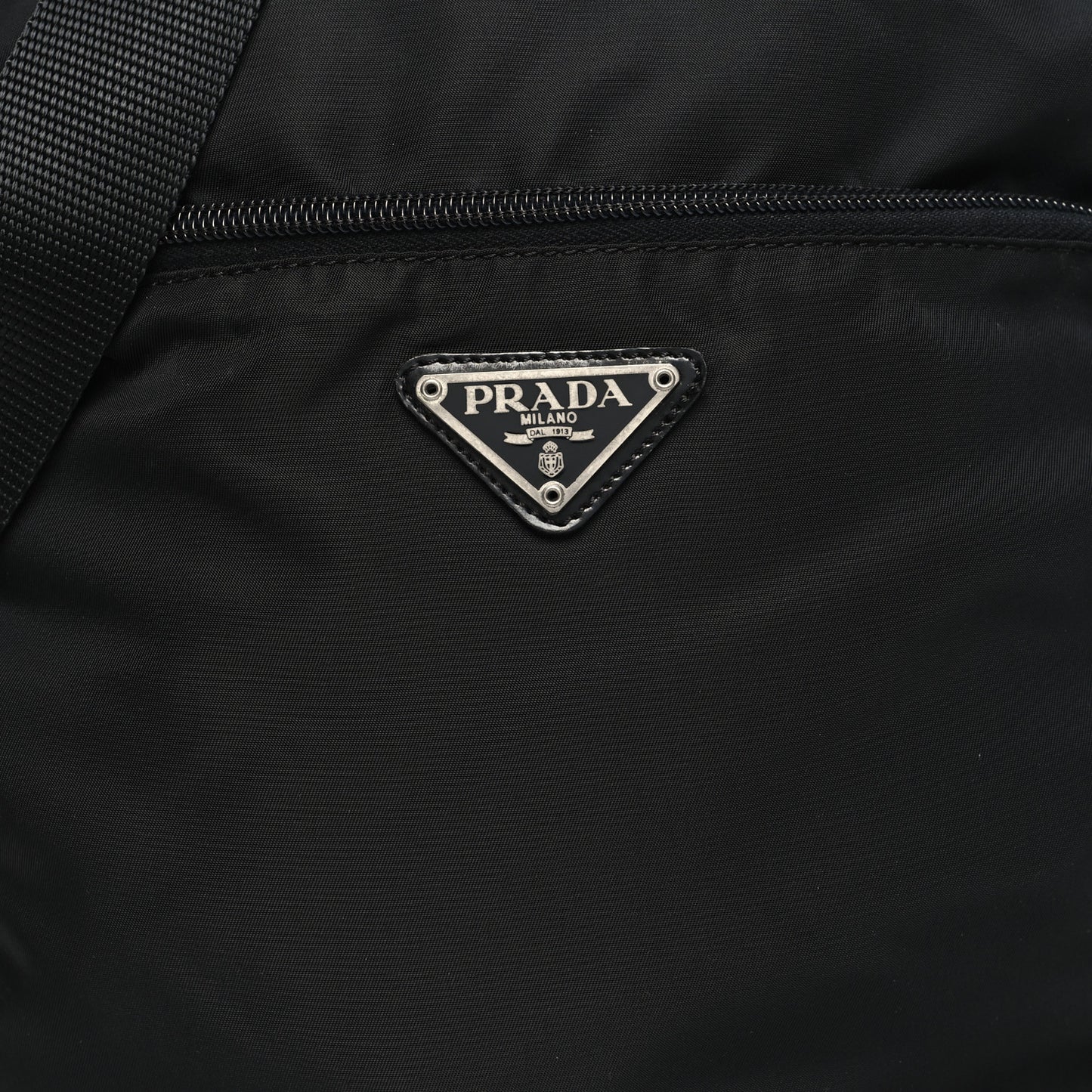 Nylon Flat Messenger Bag Black