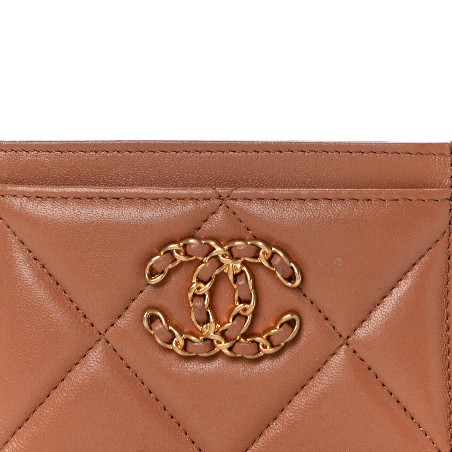 Chanel Lambskin Quilted Chanel 19 Card Holder Brown 9 of 11