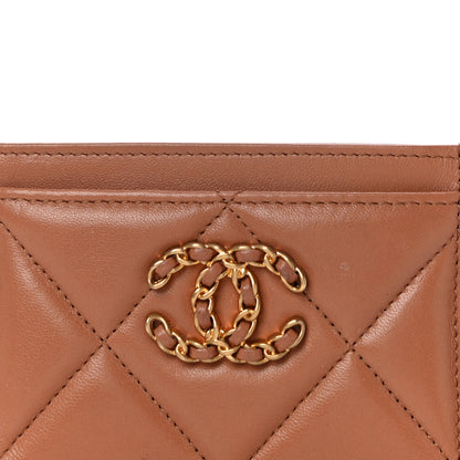 Chanel Lambskin Quilted Chanel 19 Card Holder Brown 9 of 11