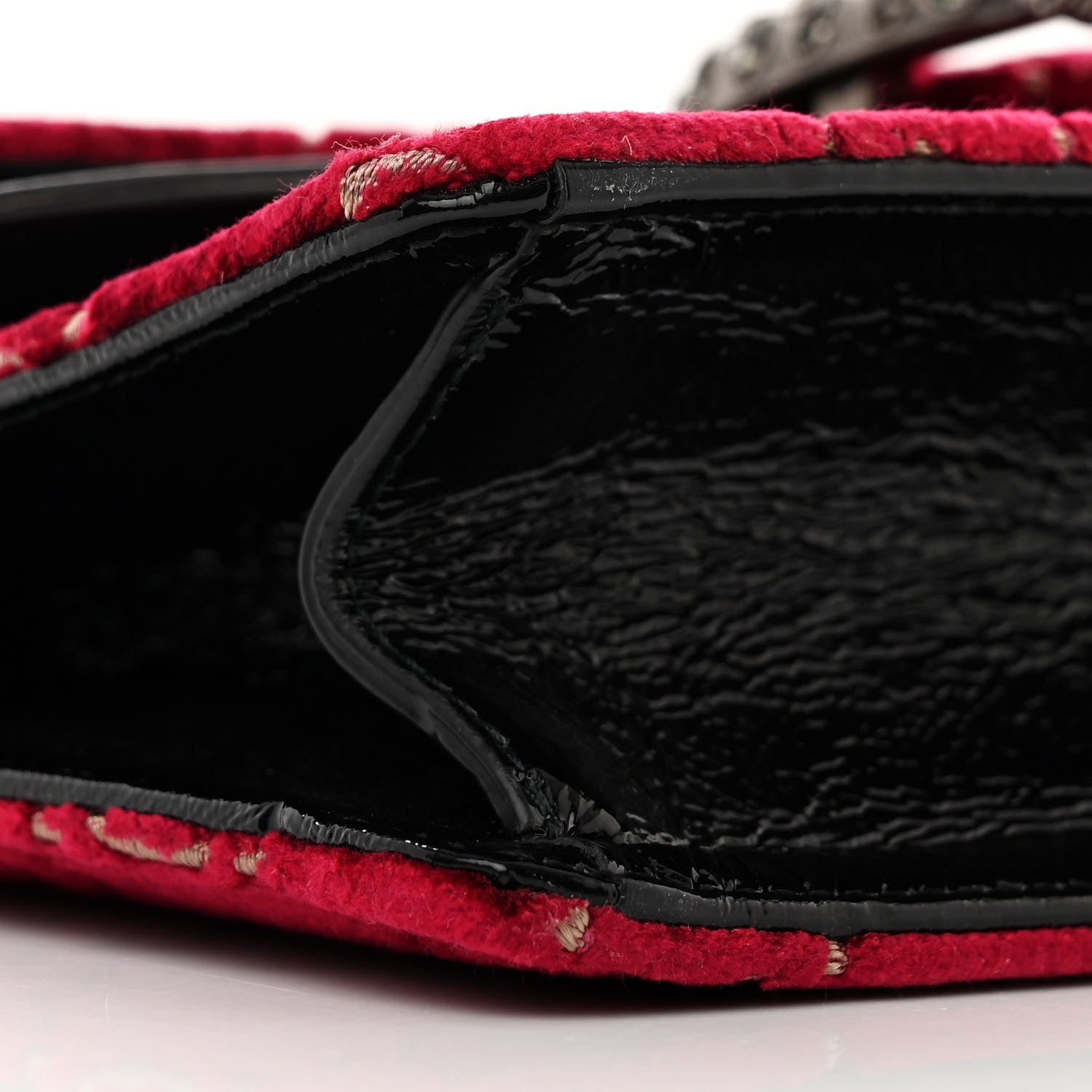 Gucci Velvet Skipper Crystal GG Monogram Small Dionysus Shoulder Bag Red Cipria Black Black Diamond 9 of 11