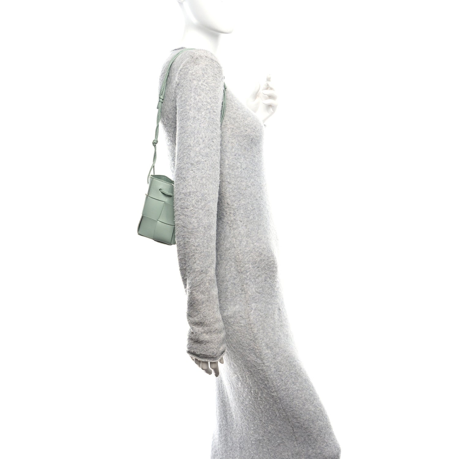 Bottega Veneta Nappa Maxi Intrecciato Mini Cassette Bucket Bag New Sauge 2 of 9