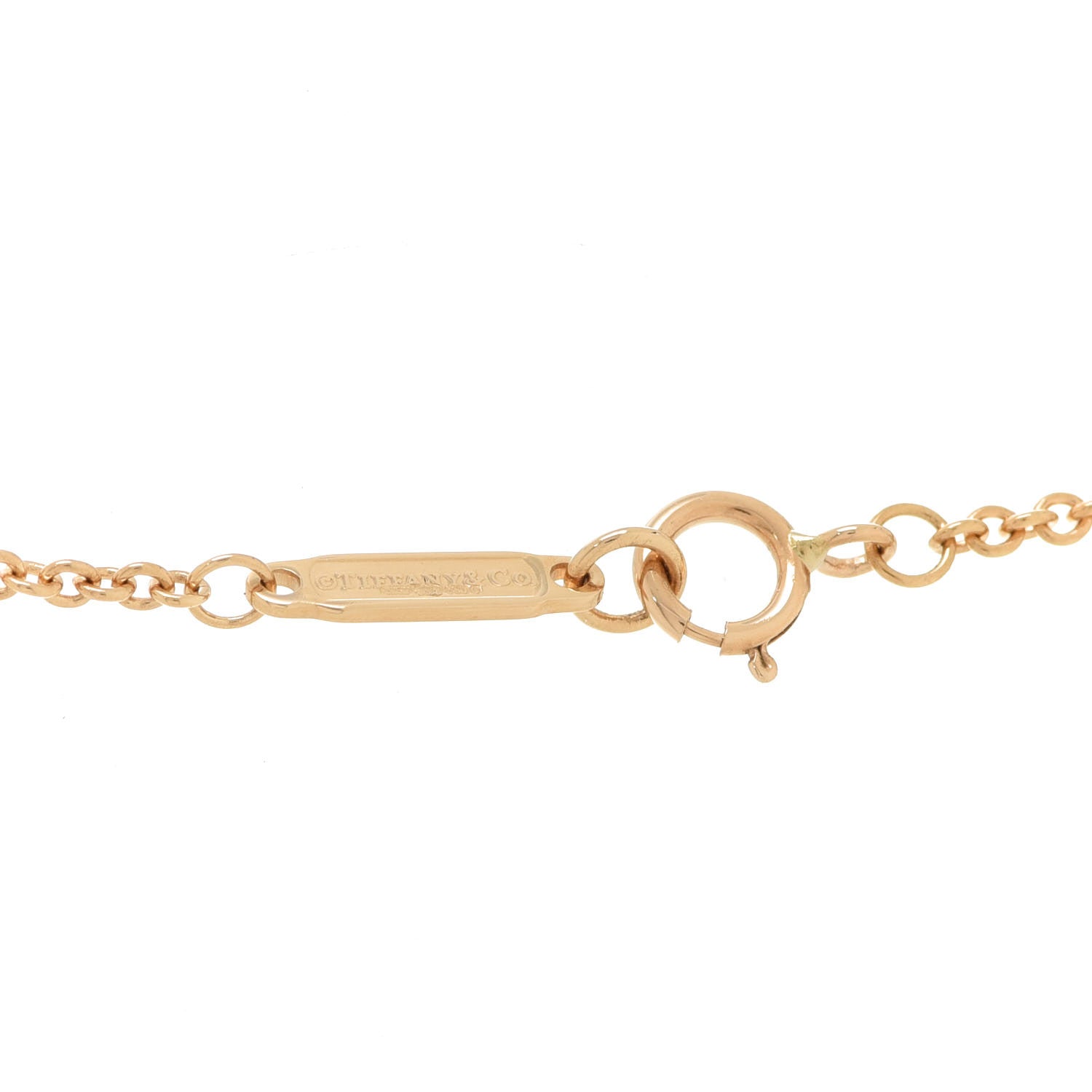 Tiffany 18K Yellow Gold Diamond Tag Chain Necklace 5 of 6