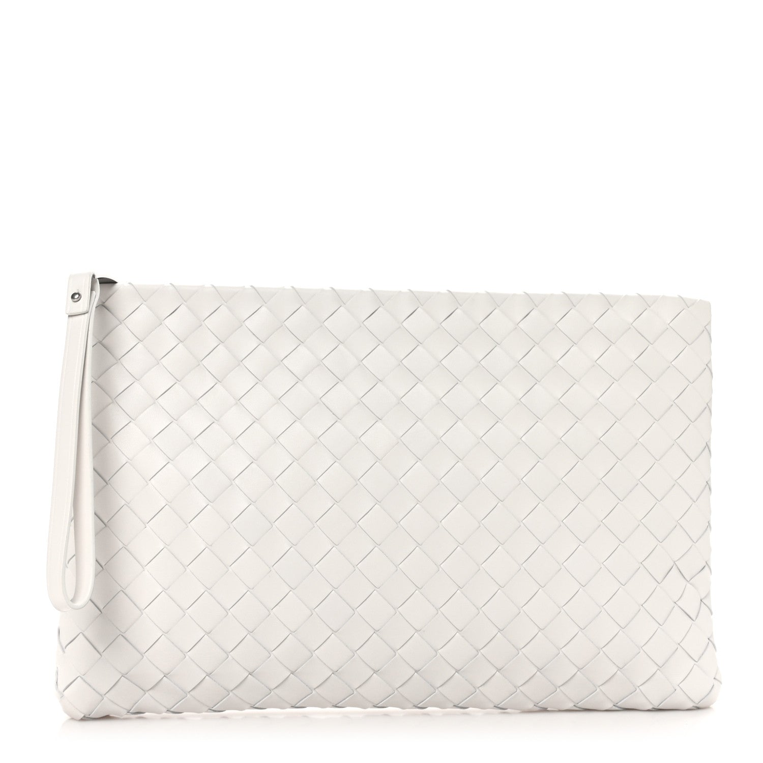 Bottega Veneta Nappa Intrecciato Large Zip Pouch Chalk 1 of 8