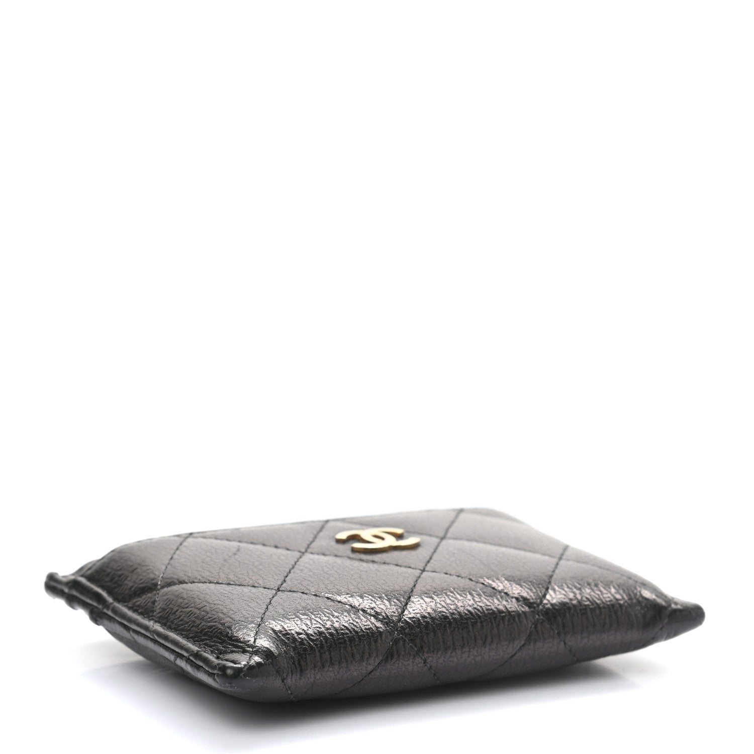 Chanel Letter Calfskin Embossed Quilted CC Card Holder Black 4 of 7