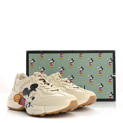 Gucci X DISNEY Calfskin Mickey Mouse Womens Rhyton Sneakers 40 Ivory 14 of 14